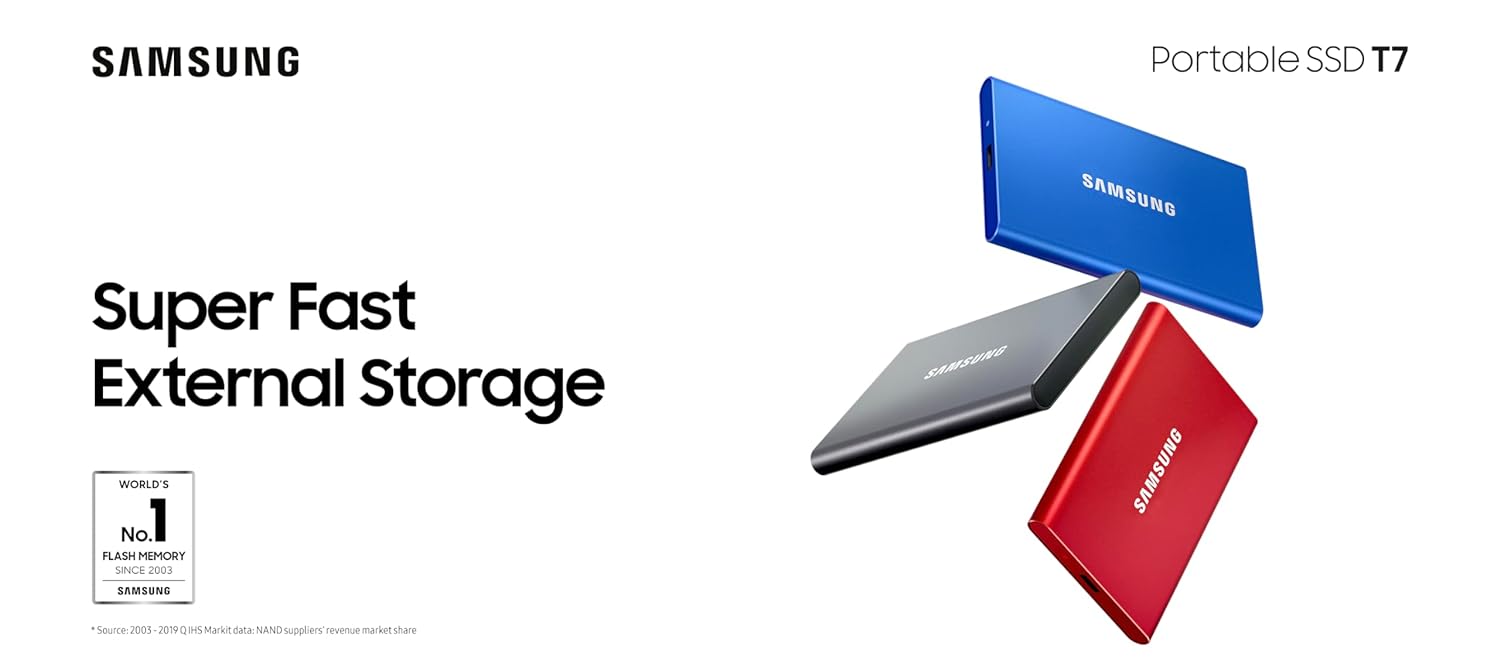Samsung T7 USB 3.2 Gen 2 Portable SSD | Up to 1050MB/s | Type-C External Solid State Drive SSD Samsung T7 USB 3.2 Gen 2 Portable SSD | Up to 1050MB/s | Type-C External Solid State Drive SSD